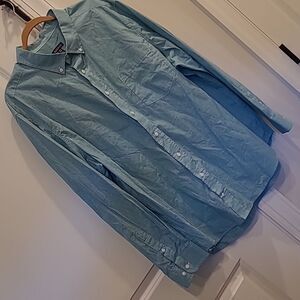 George sz 2XL 50-52 mens Green checked button front shirt